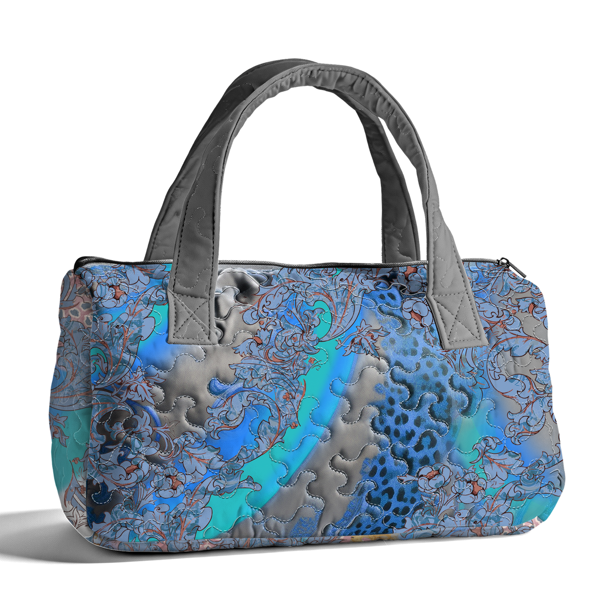 Thorn Crown Leopard Print LumLock™ Lightweight Quilted Duffle Bag with Zipper
