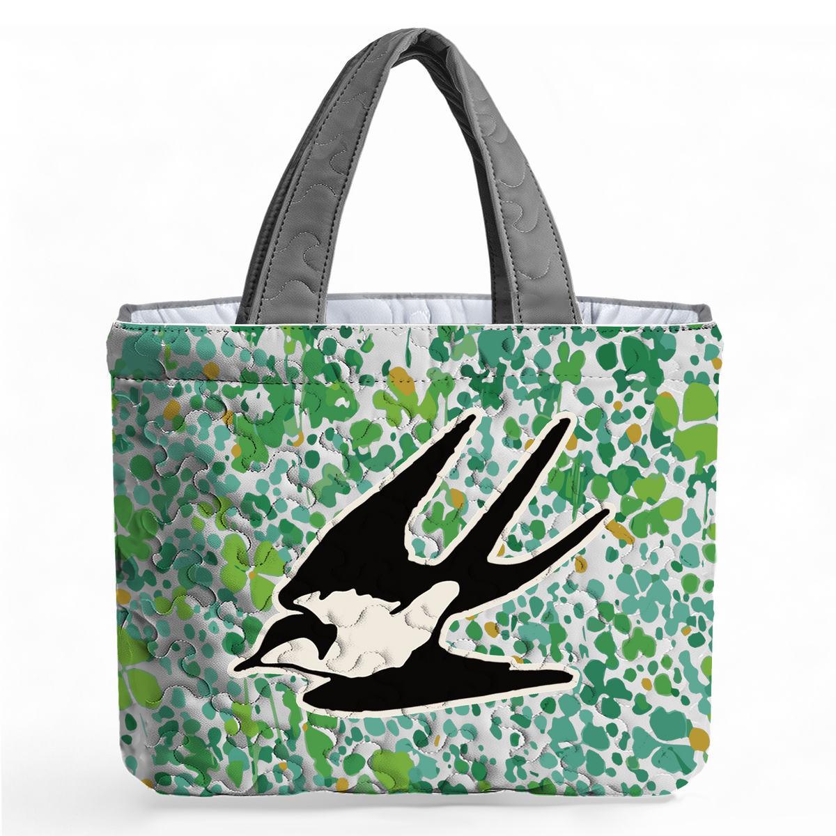 Swallows in Spring Ink LumLock™ Lightweight Quilted Tote Bag