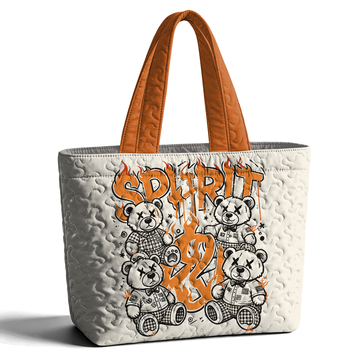 Sporty Bear Print LumLock™ Lightweight Quilted Tote Bag