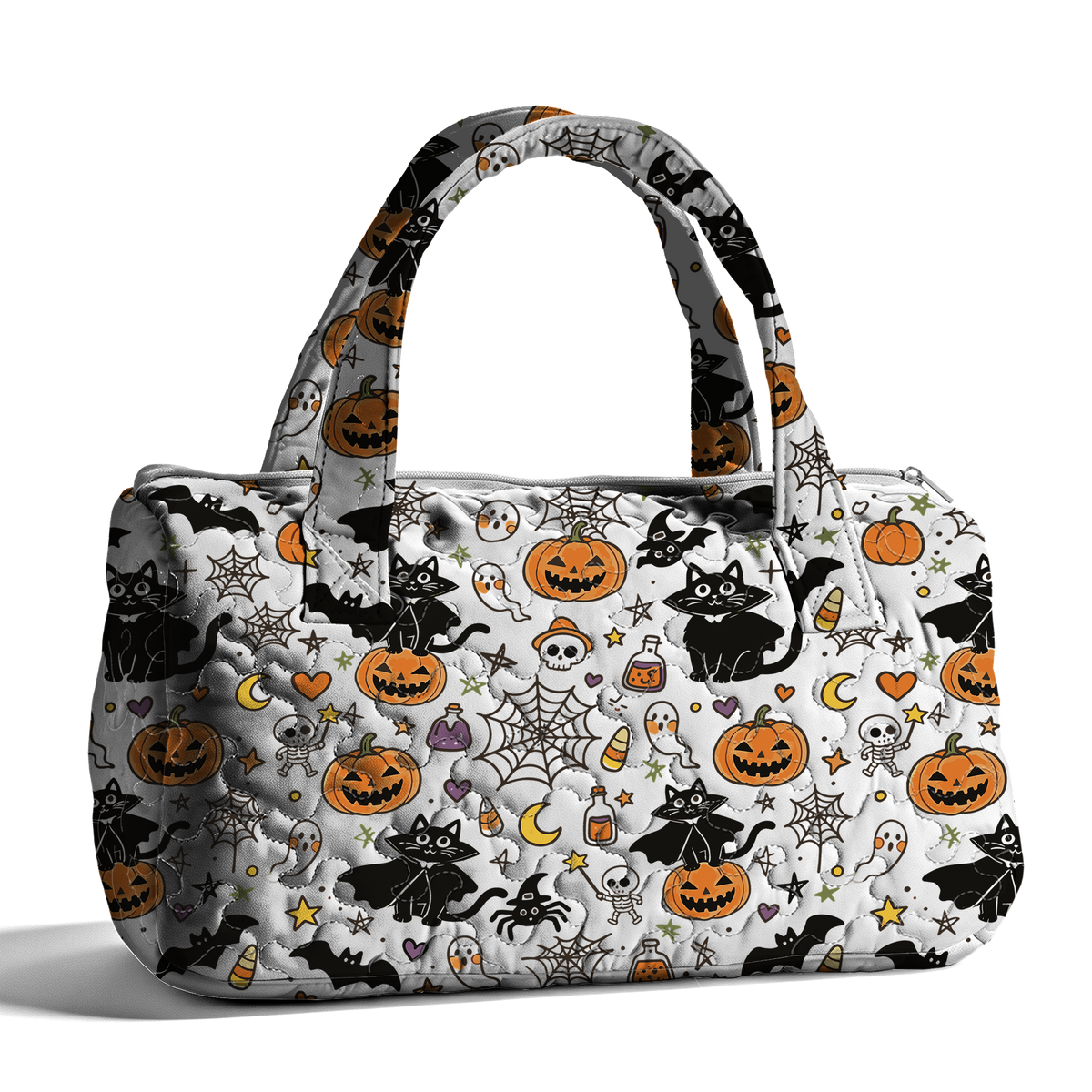Halloween Magic Kitten LumLock™ Lightweight Quilted Duffle Bag with Zipper