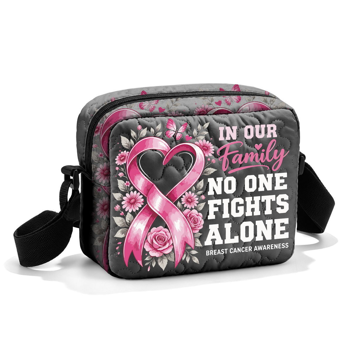 Hope Love Strength LumLock™ Lightweight Quilted Shoulder Bag Crossbody
