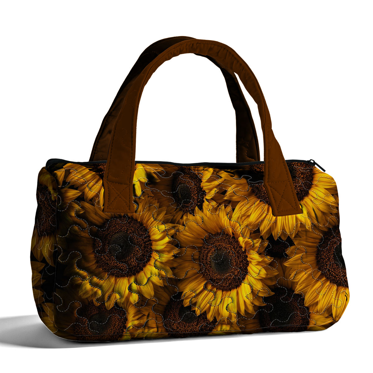 Hawaiian Sunflower Print LumLock™ Lightweight Quilted Duffle Bag with Zipper