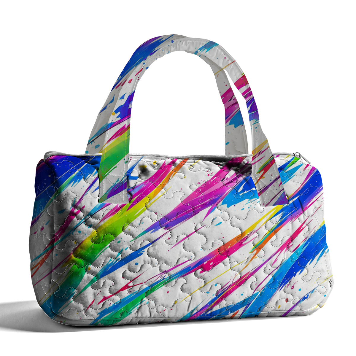 Tie Dye Rainbow LumLock™ Lightweight Quilted Duffle Bag with Zipper