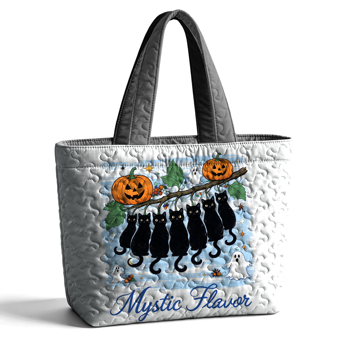 Halloween Black Cat LumLock™ Lightweight Quilted Tote Bag