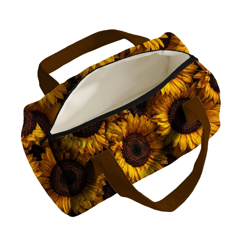 Hawaiian Sunflower Print LumLock™ Lightweight Quilted Duffle Bag with Zipper