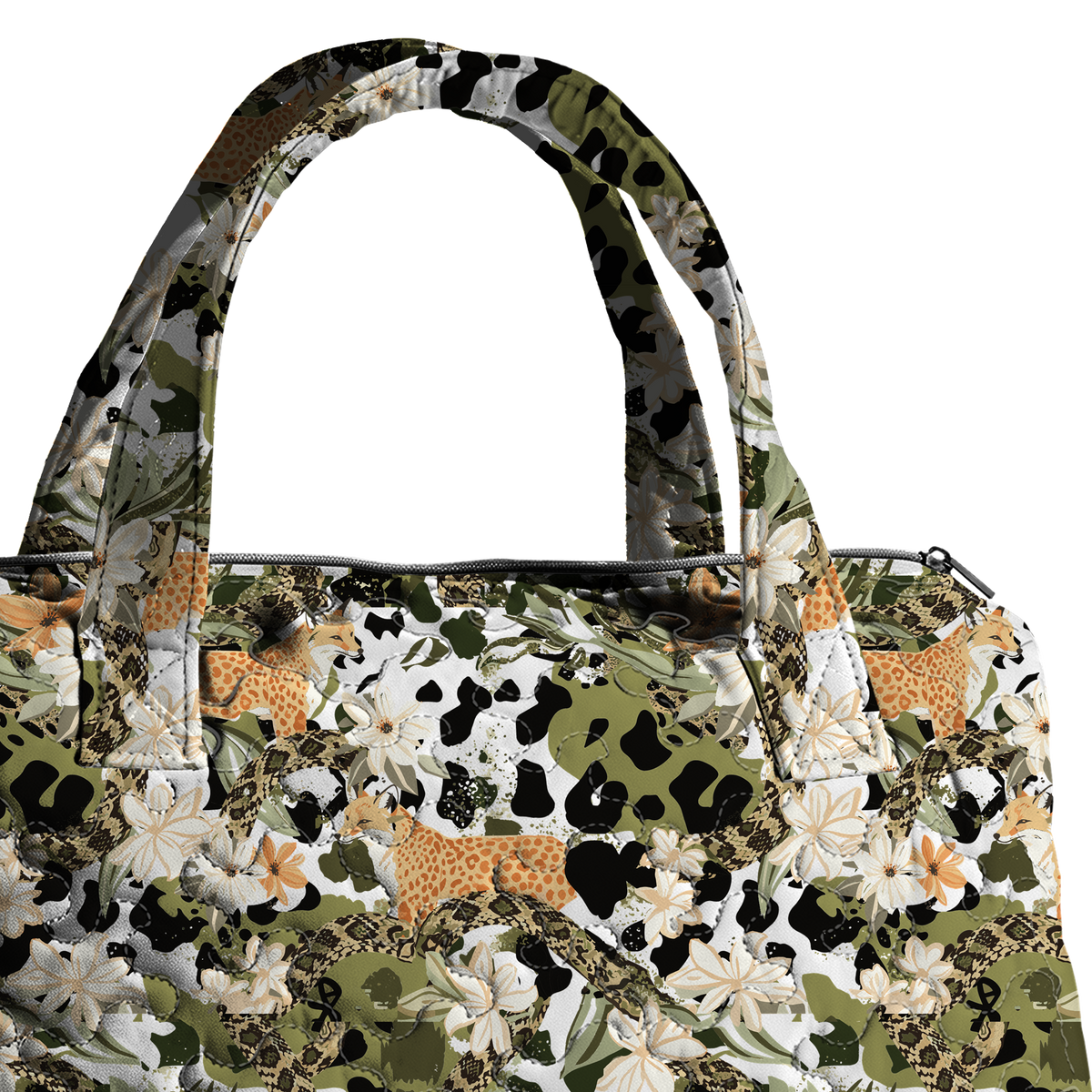 Python Orchid LumLock™ Lightweight Quilted Duffle Bag with Zipper
