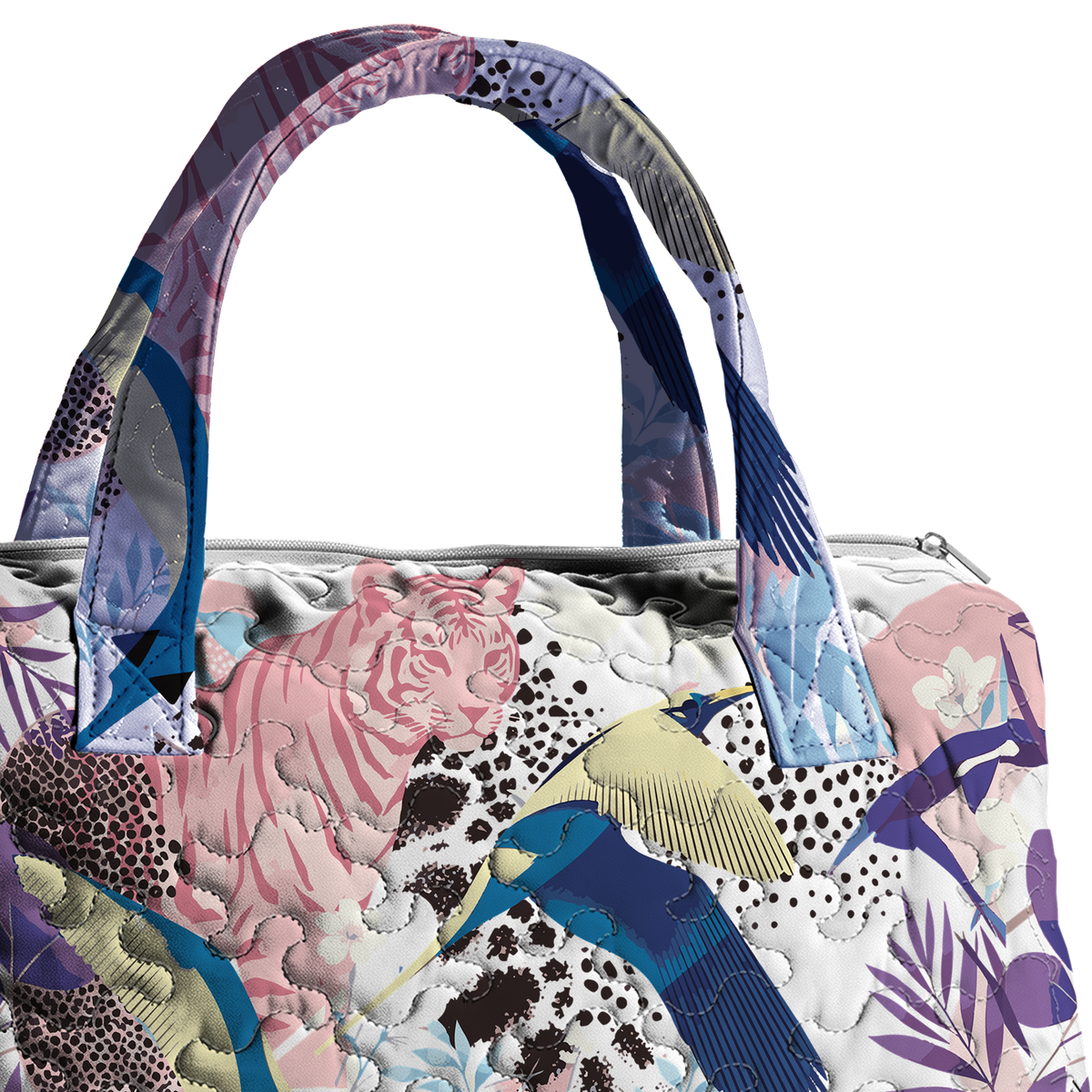 Tiger Striped Rose LumLock™ Lightweight Quilted Duffle Bag with Zipper