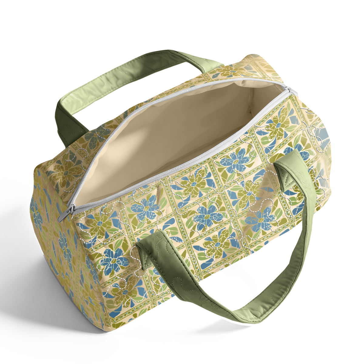 Artistic tiles LumLock™ Lightweight Quilted Duffle Bag with Zipper