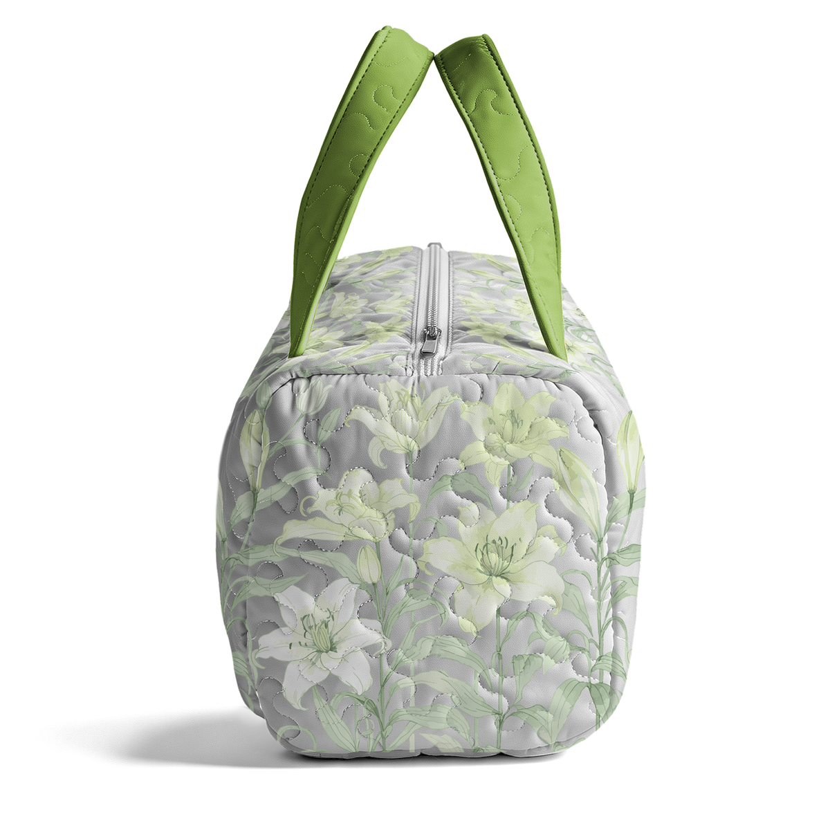 Lily print LumLock™ Lightweight Quilted Duffle Bag with Zipper