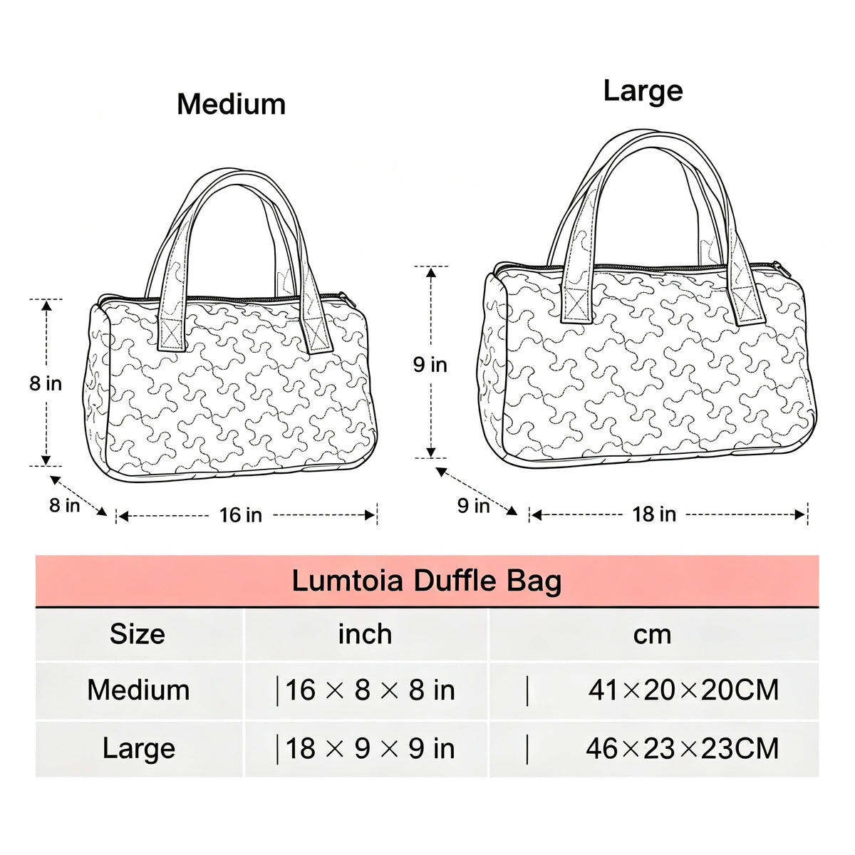 Python Orchid LumLock™ Lightweight Quilted Duffle Bag with Zipper
