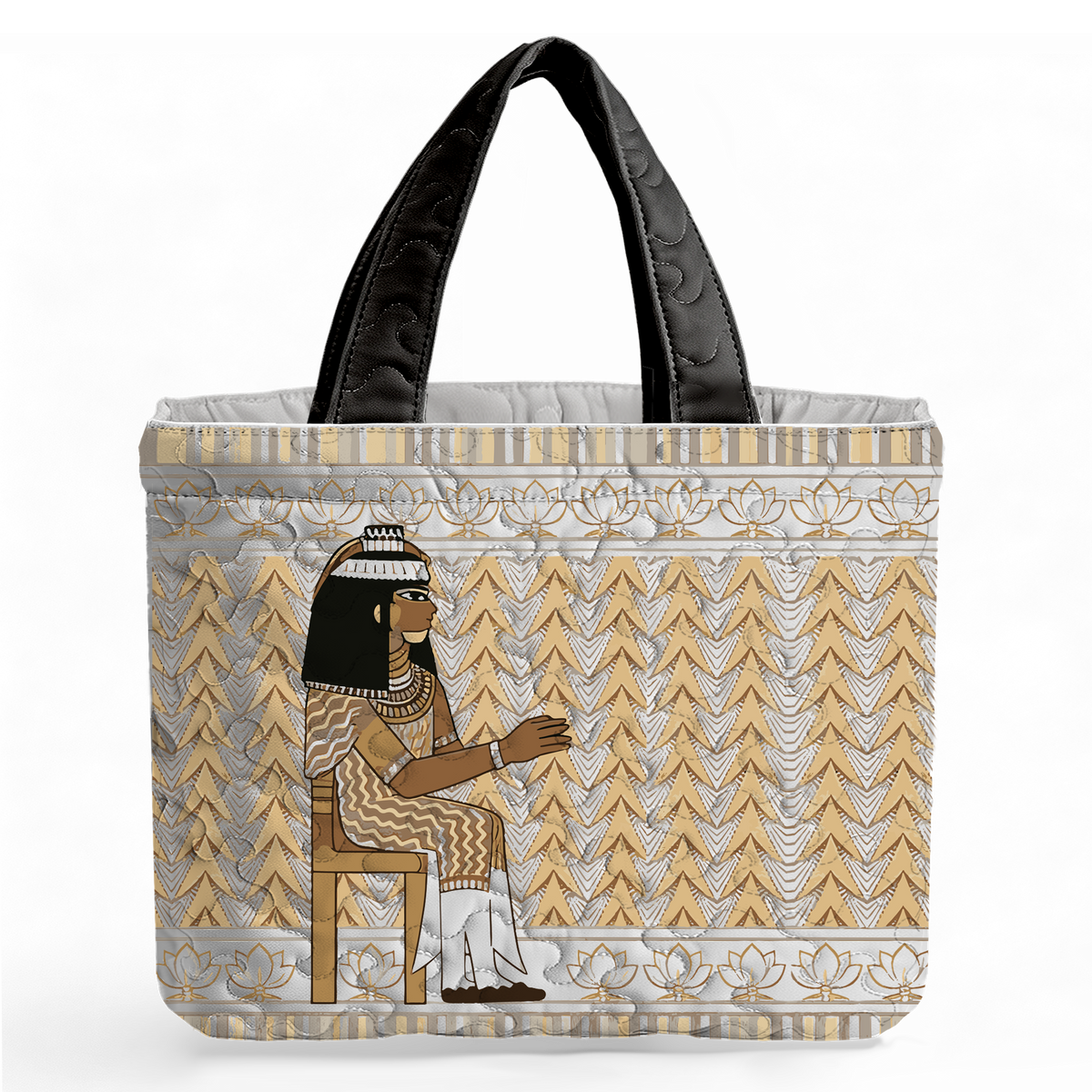 Egyptian cat lover Quilted Tote Bag