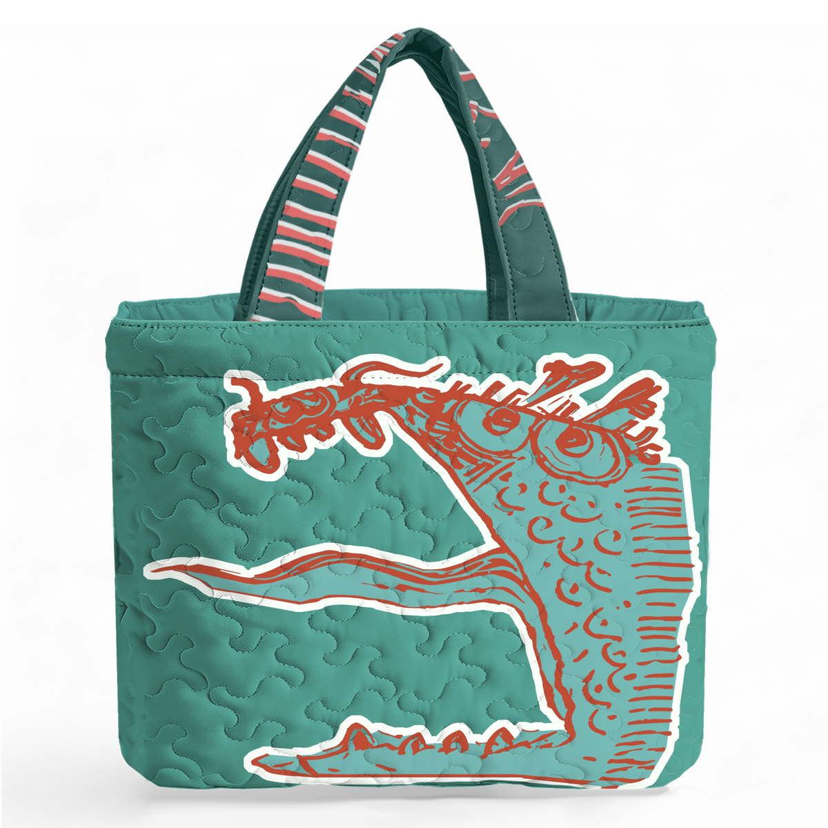 Doodle Crocodile Print LumLock™ Lightweight Quilted Tote Bag