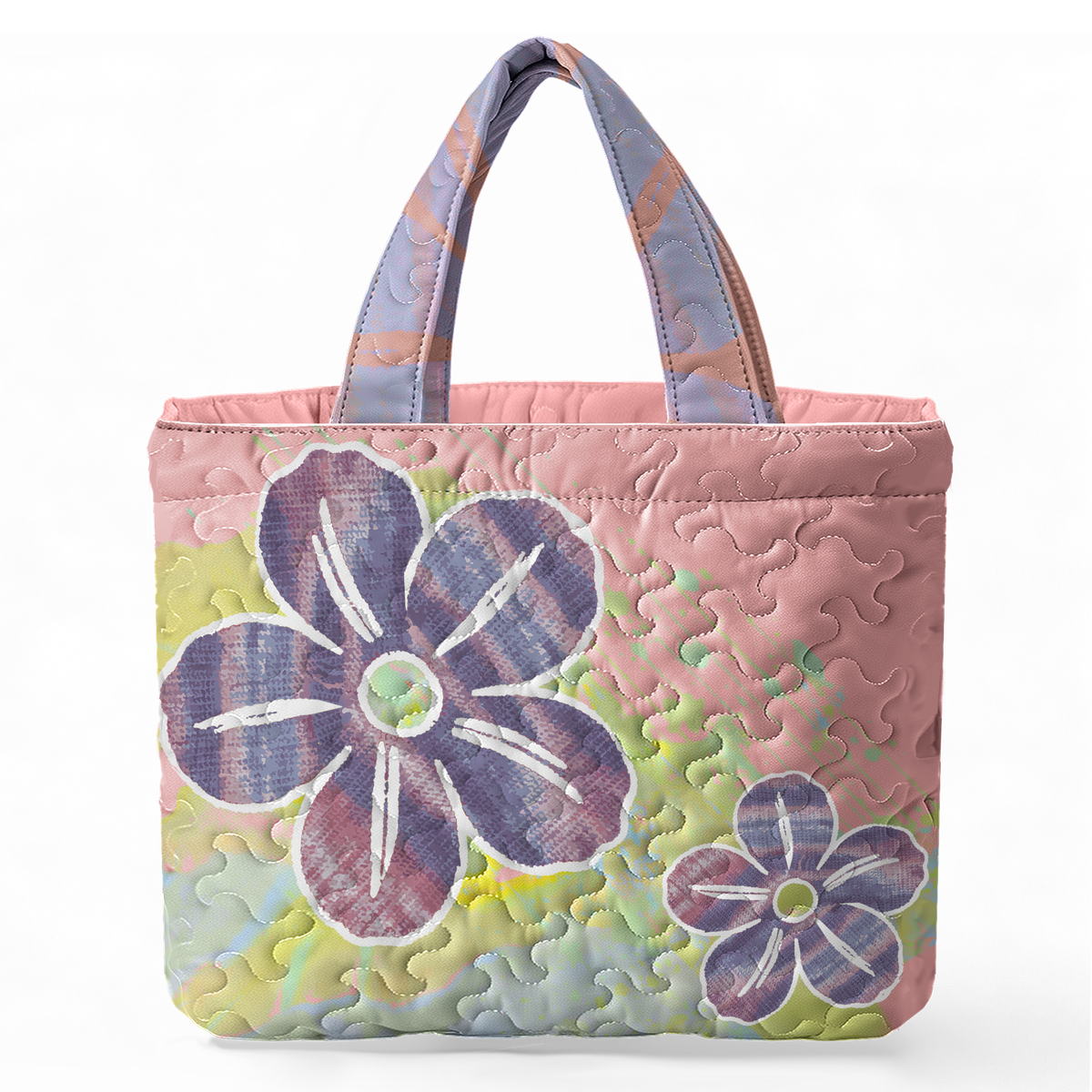 Neon Graffiti Flower LumLock™ Lightweight Quilted Tote Bag