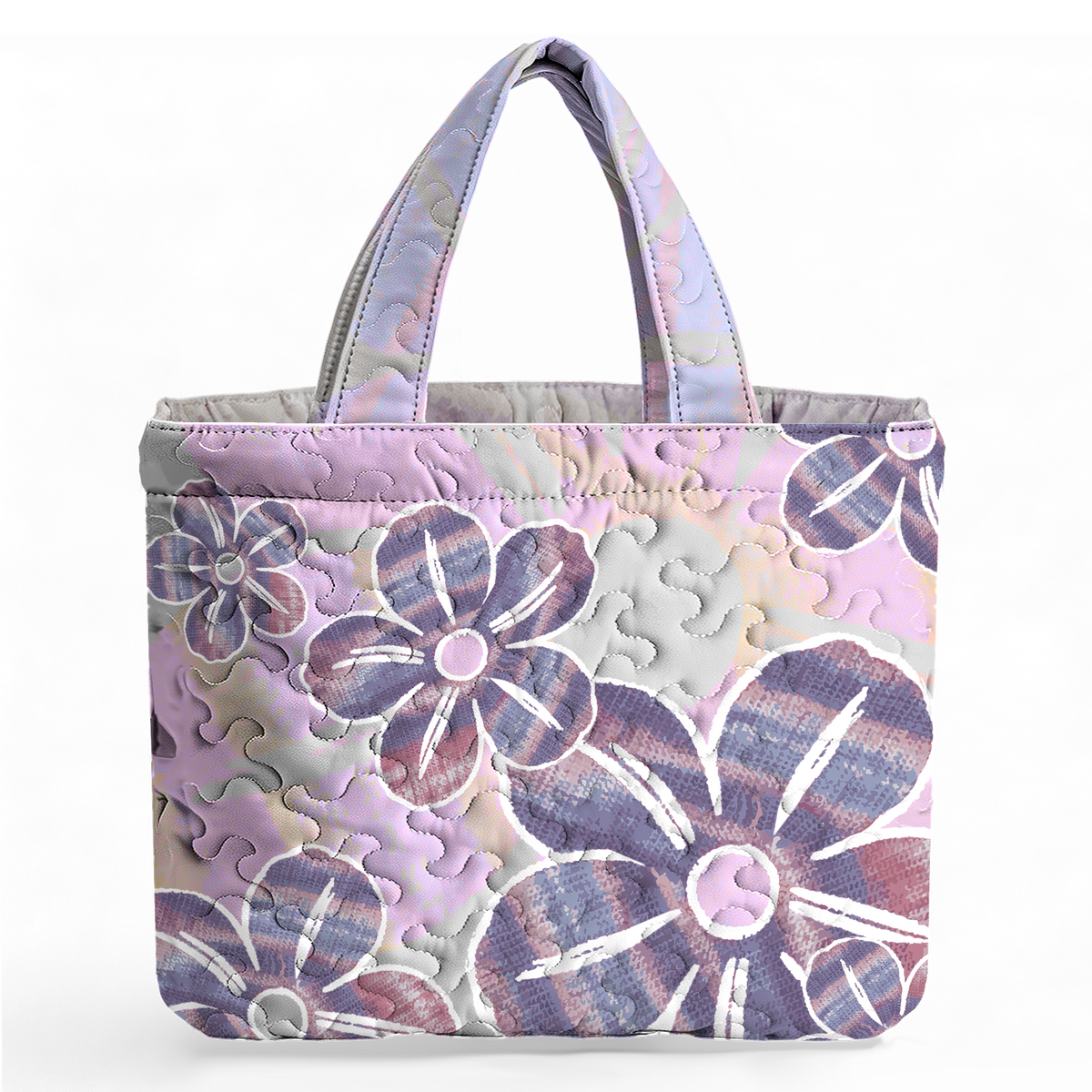 Neon Graffiti Flower LumLock™ Lightweight Quilted Tote Bag