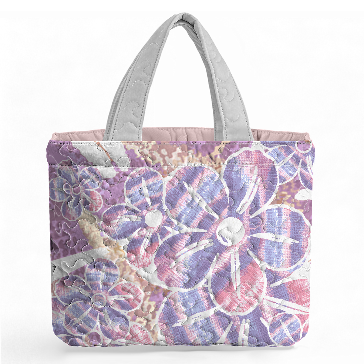 Neon Graffiti Flower LumLock™ Lightweight Quilted Tote Bag