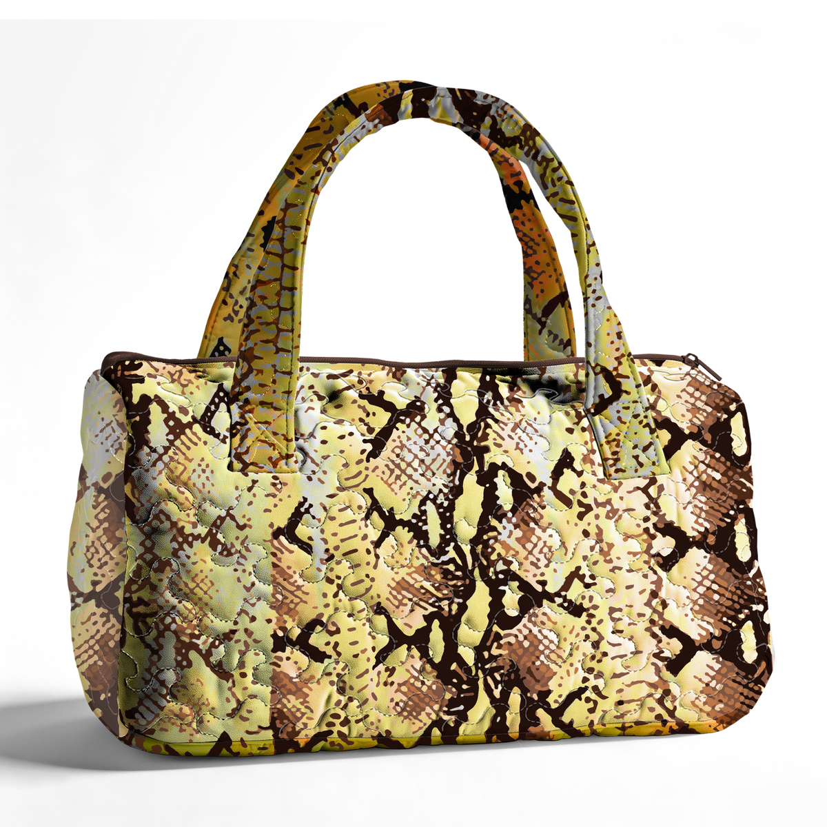 Snake Print LumLock™ Lightweight Quilted Duffle Bag with Zipper