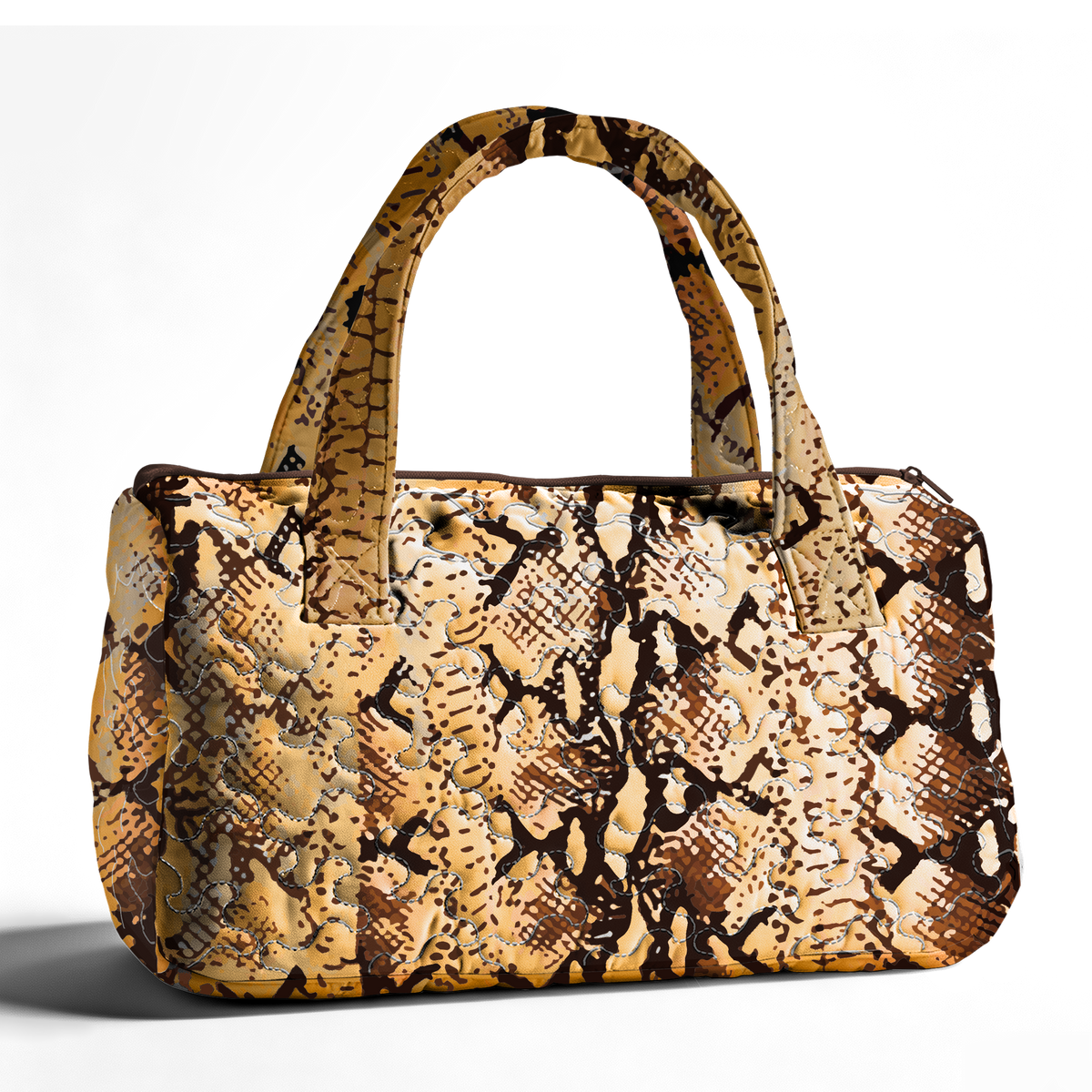 Snake Print LumLock™ Lightweight Quilted Duffle Bag with Zipper