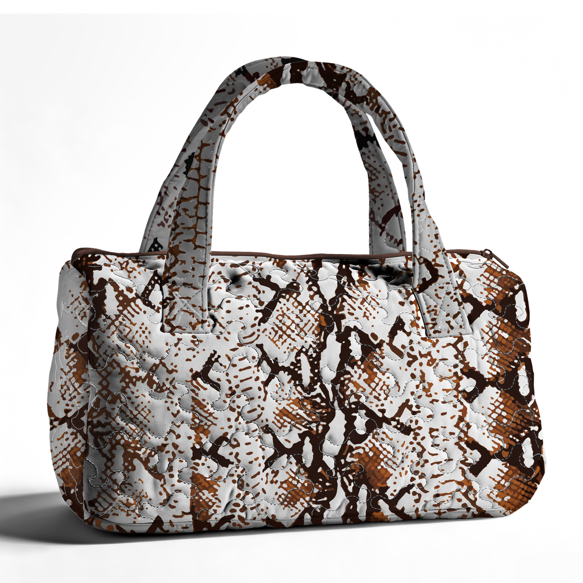 Snake Print LumLock™ Lightweight Quilted Duffle Bag with Zipper