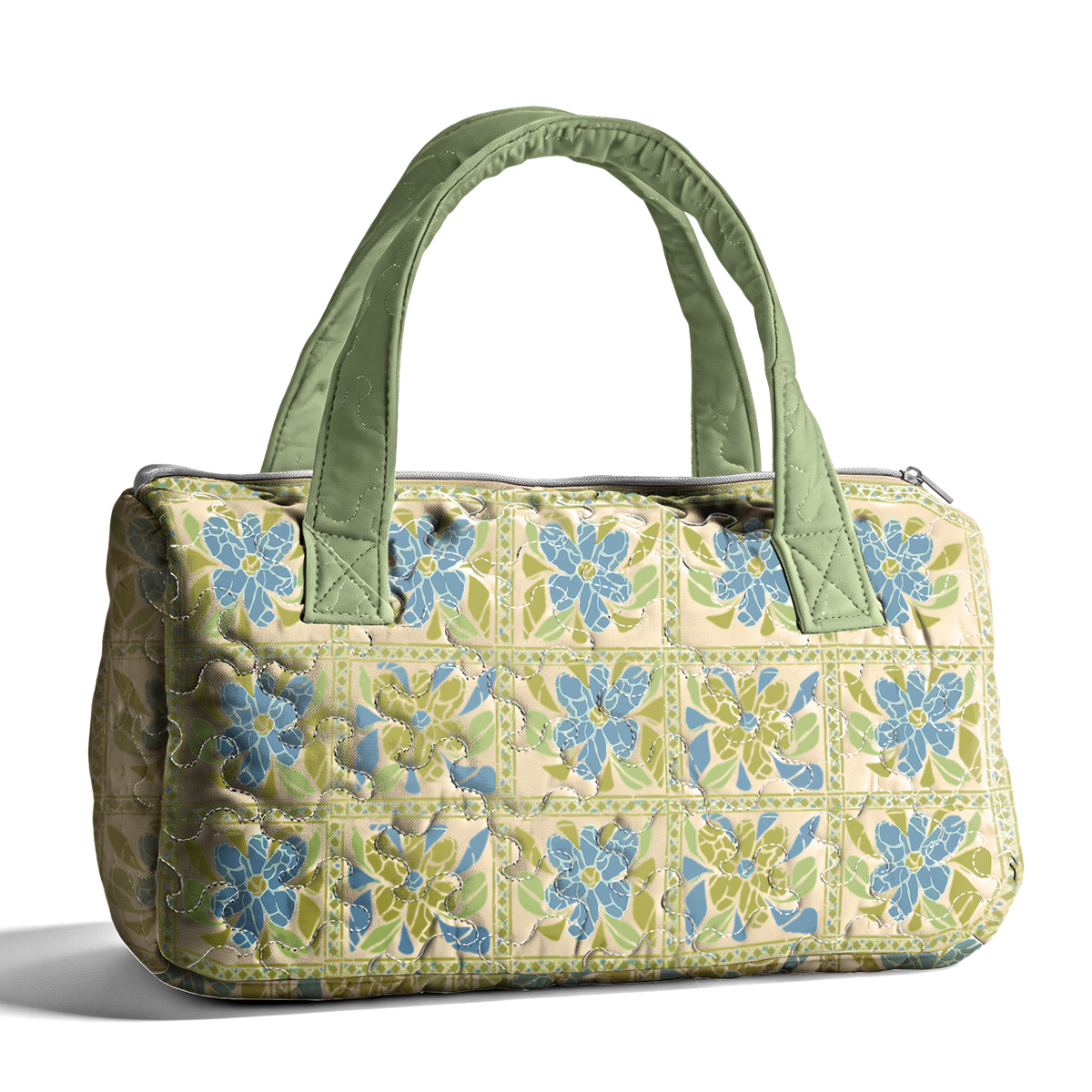 Artistic tiles LumLock™ Lightweight Quilted Duffle Bag with Zipper