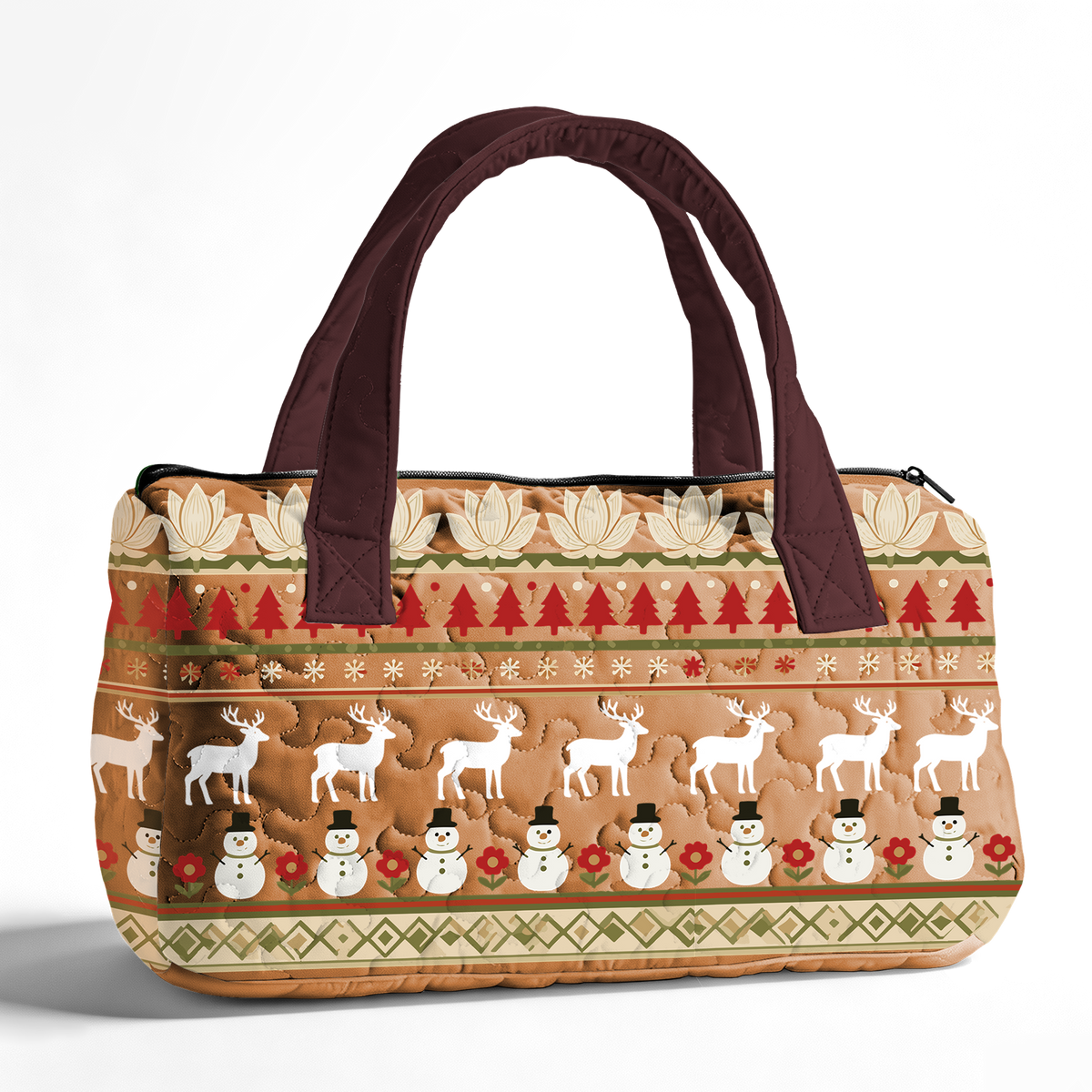 Christmas Snowman LumLock™ Lightweight Quilted Duffle Bag with Zipper