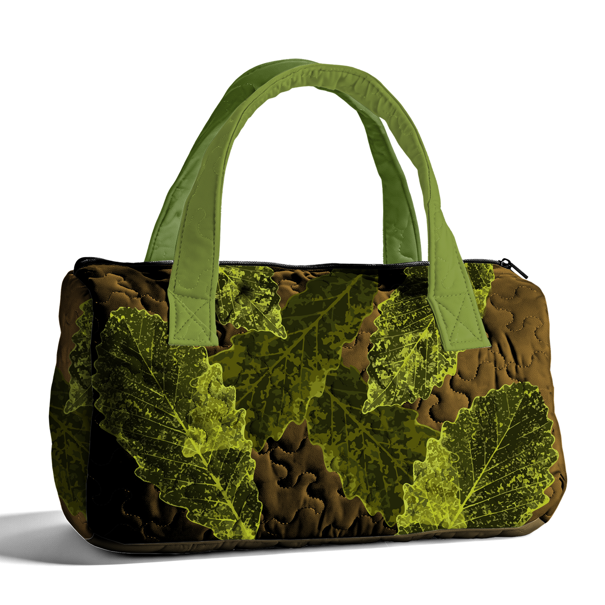 Leaf Vein Traces LumLock™ Lightweight Quilted Duffle Bag with Zipper