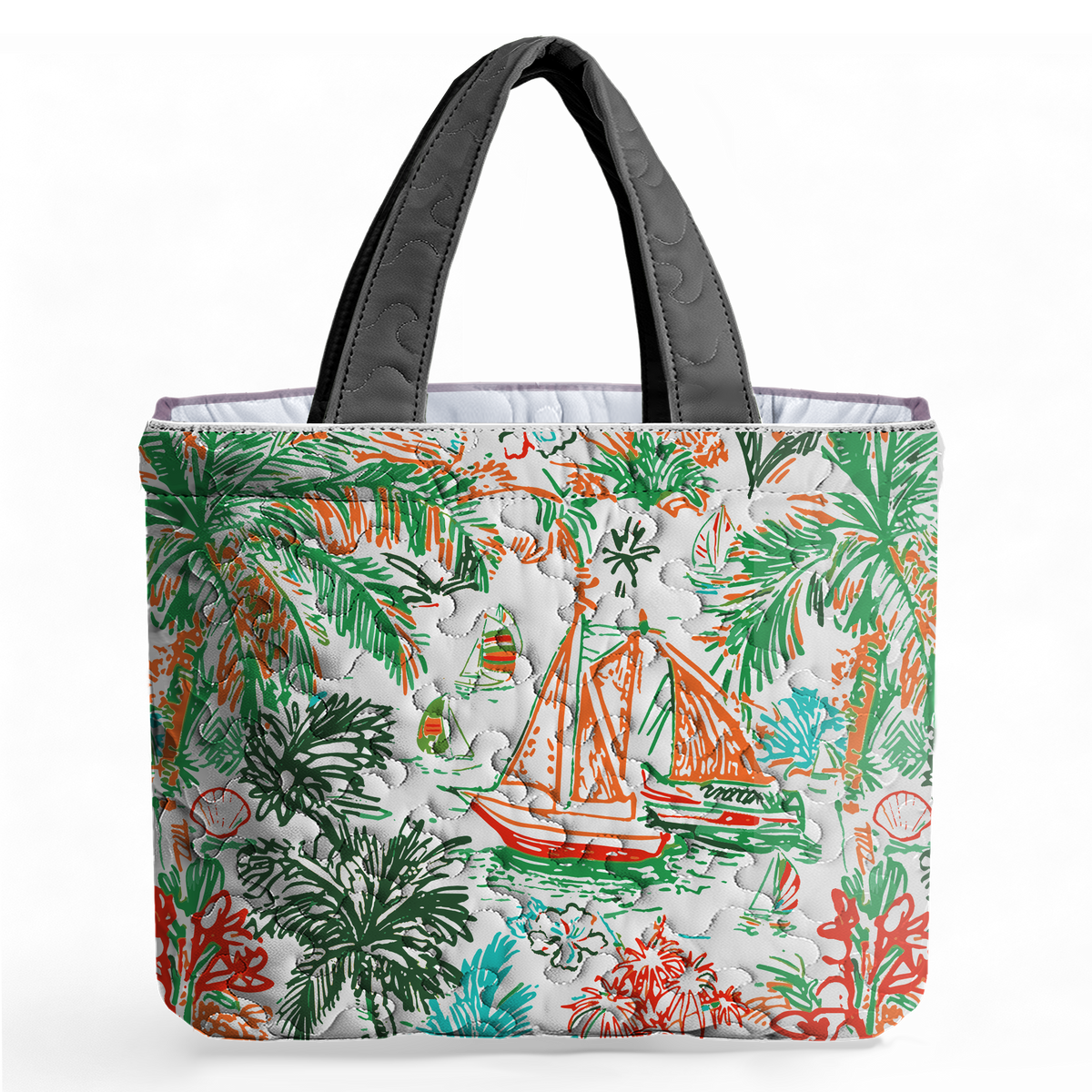 Island Scenery Graffiti LumLock™ Lightweight Quilted Tote Bag