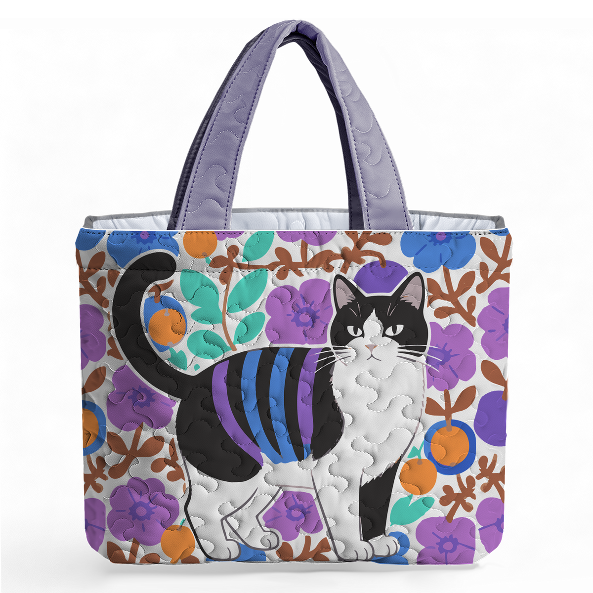 Rose Little Black Cat LumLock™ Lightweight Quilted Tote Bag