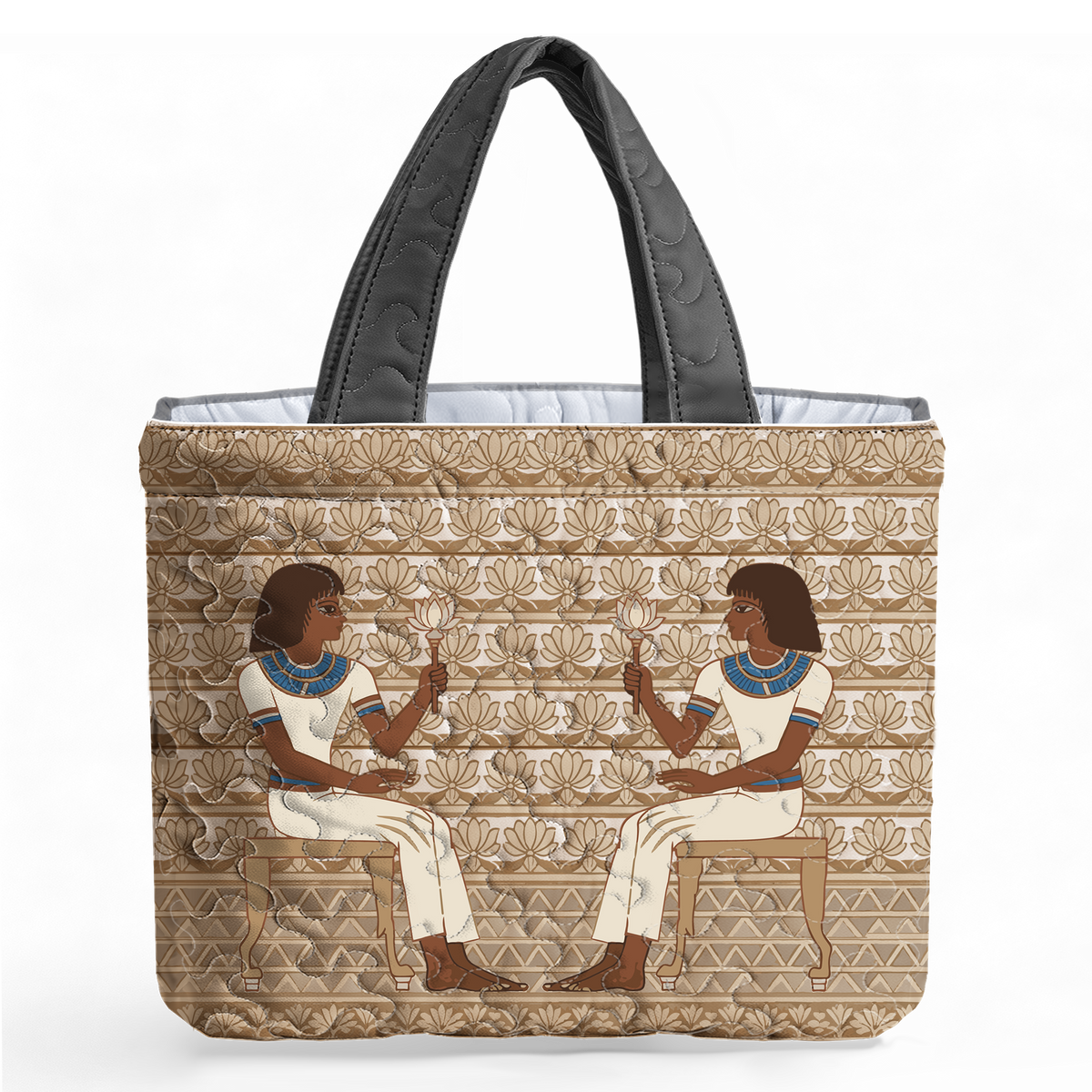 Cat lover in Egypt 03 LumLock™ Lightweight Quilted Tote Bag
