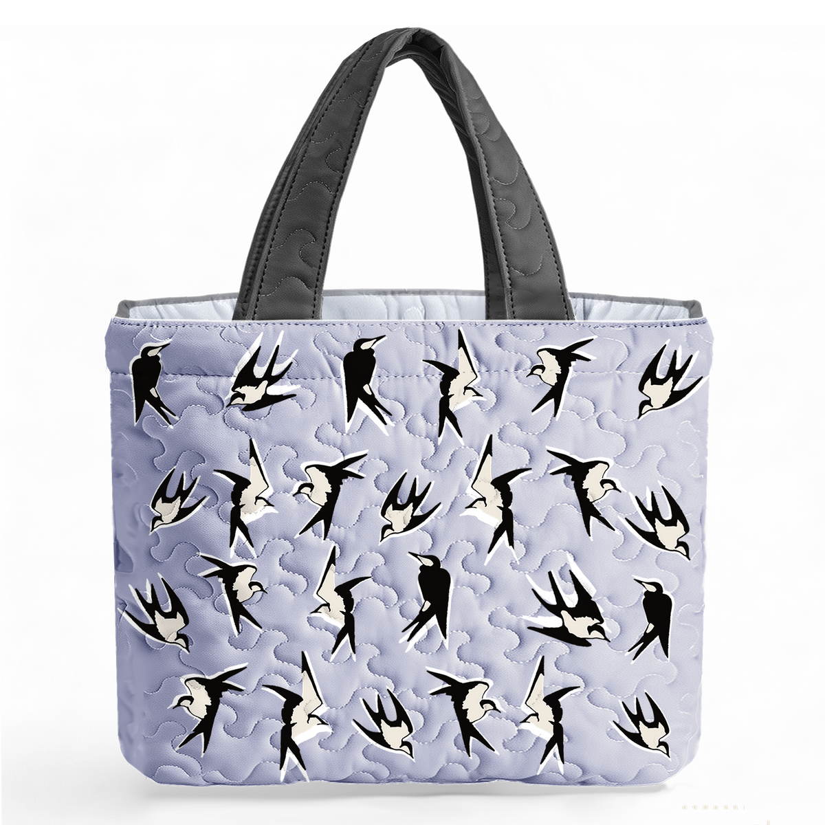 Spring Swallow Print LumLock™ Lightweight Quilted Tote Bag