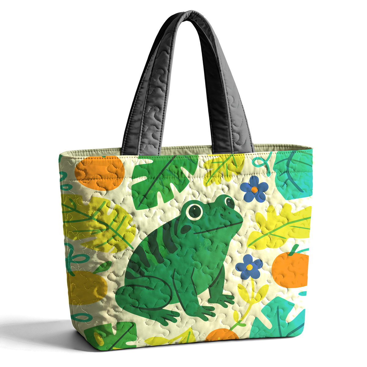 Doodle Frog  LumLock™ Lightweight Quilted Tote Bag