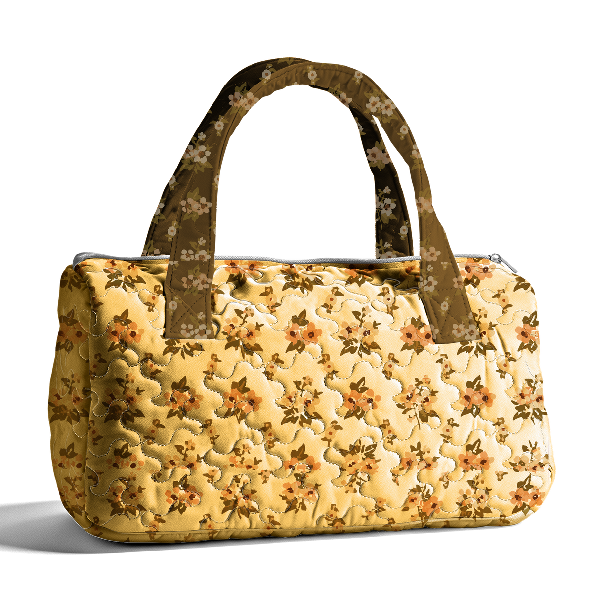 Yellow Apricot Blossom Tree  LumLock™ Lightweight Quilted Duffle Bag with Zipper