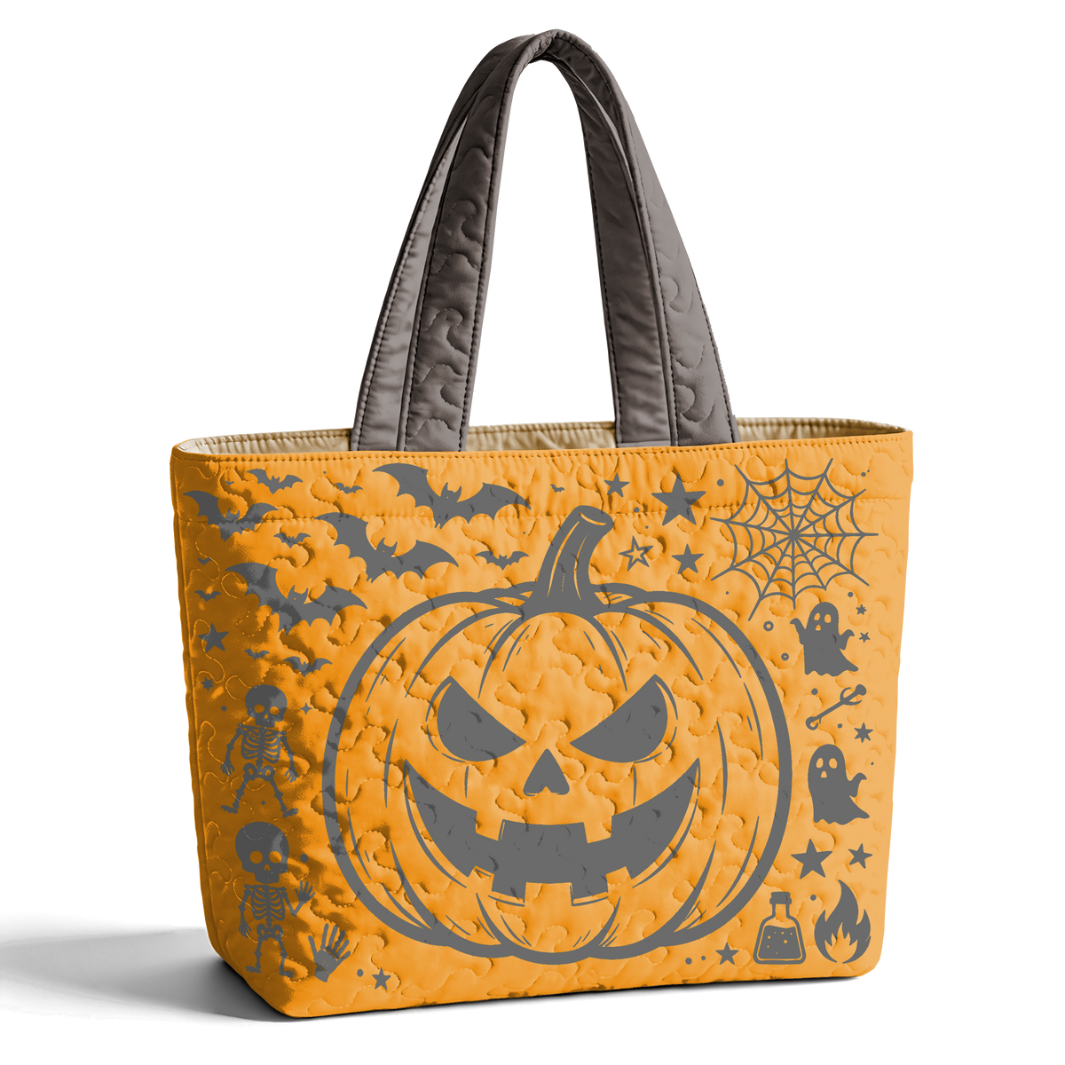 Halloween Pumpkin LumLock™ Lightweight Quilted Tote Bag