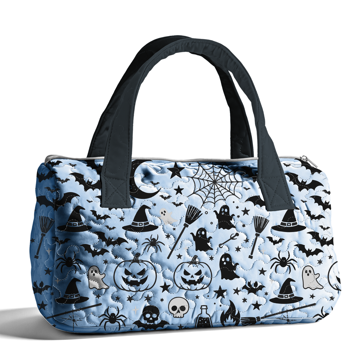 Halloween Baby Blue LumLock™ Lightweight Quilted Duffle Bag with Zipper