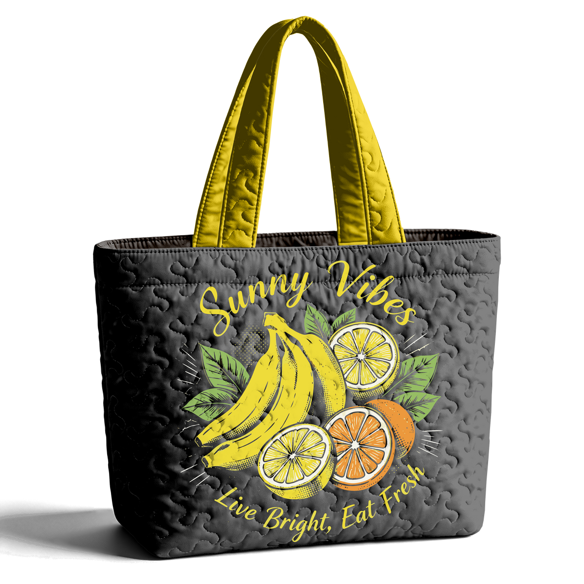 Live Bright Eat Fresh LumLock™ Lightweight Quilted Tote Bag