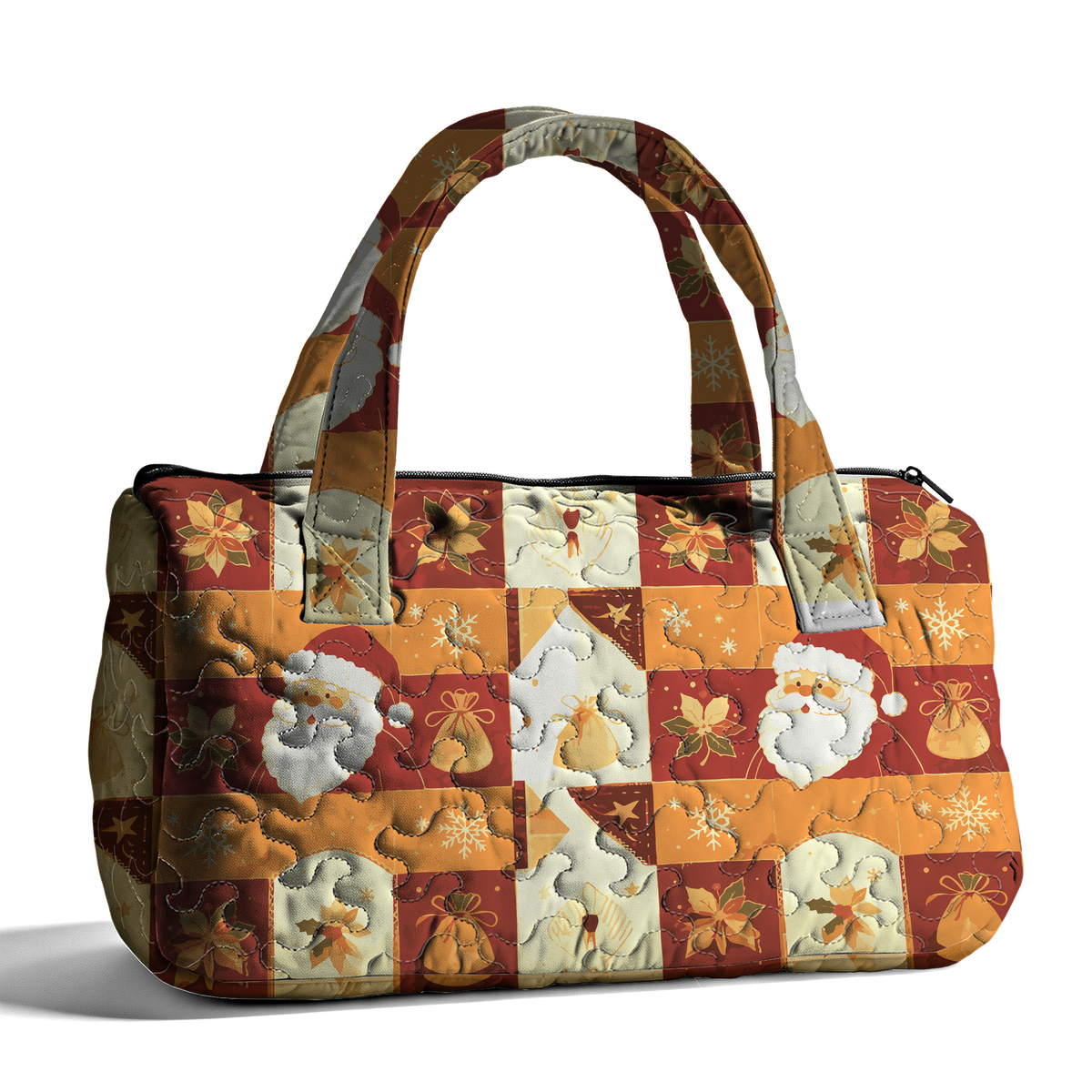 Santa Claus Figure LumLock™ Lightweight Quilted Duffle Bag with Zipper