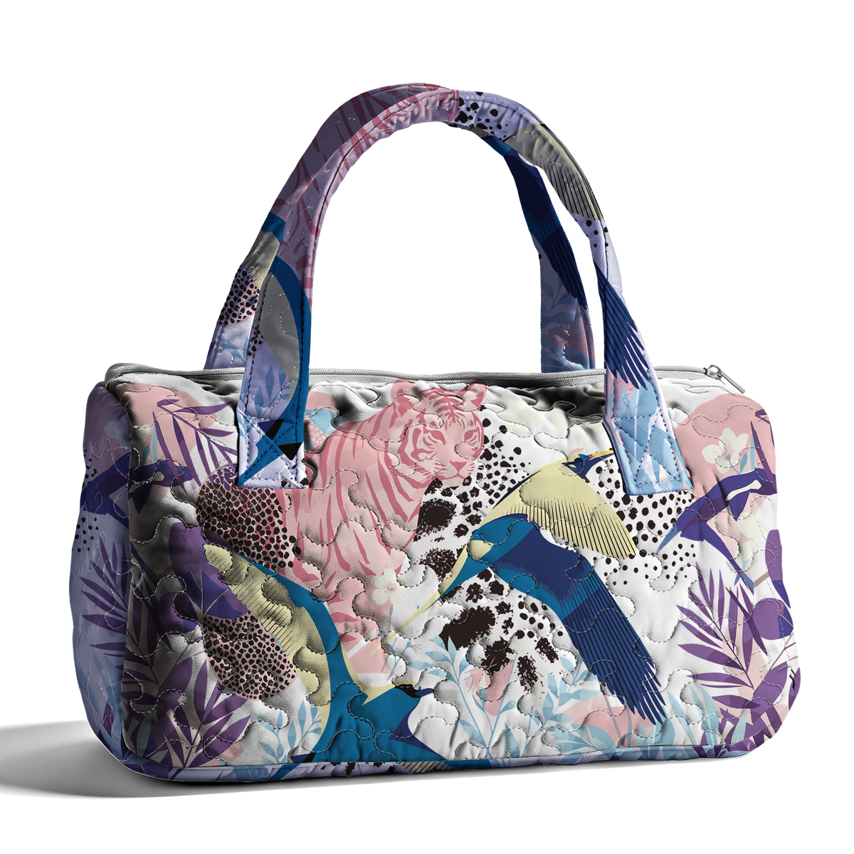 Tiger Striped Rose LumLock™ Lightweight Quilted Duffle Bag with Zipper