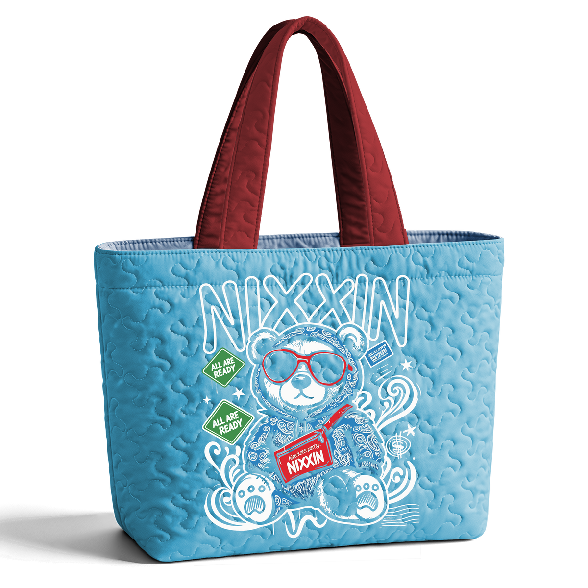 Toy Bear Red Backpack LumLock™ Lightweight Quilted Tote Bag