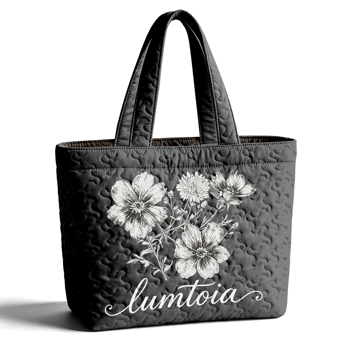Flower Street Print LumLock™ Lightweight Quilted Tote Bag