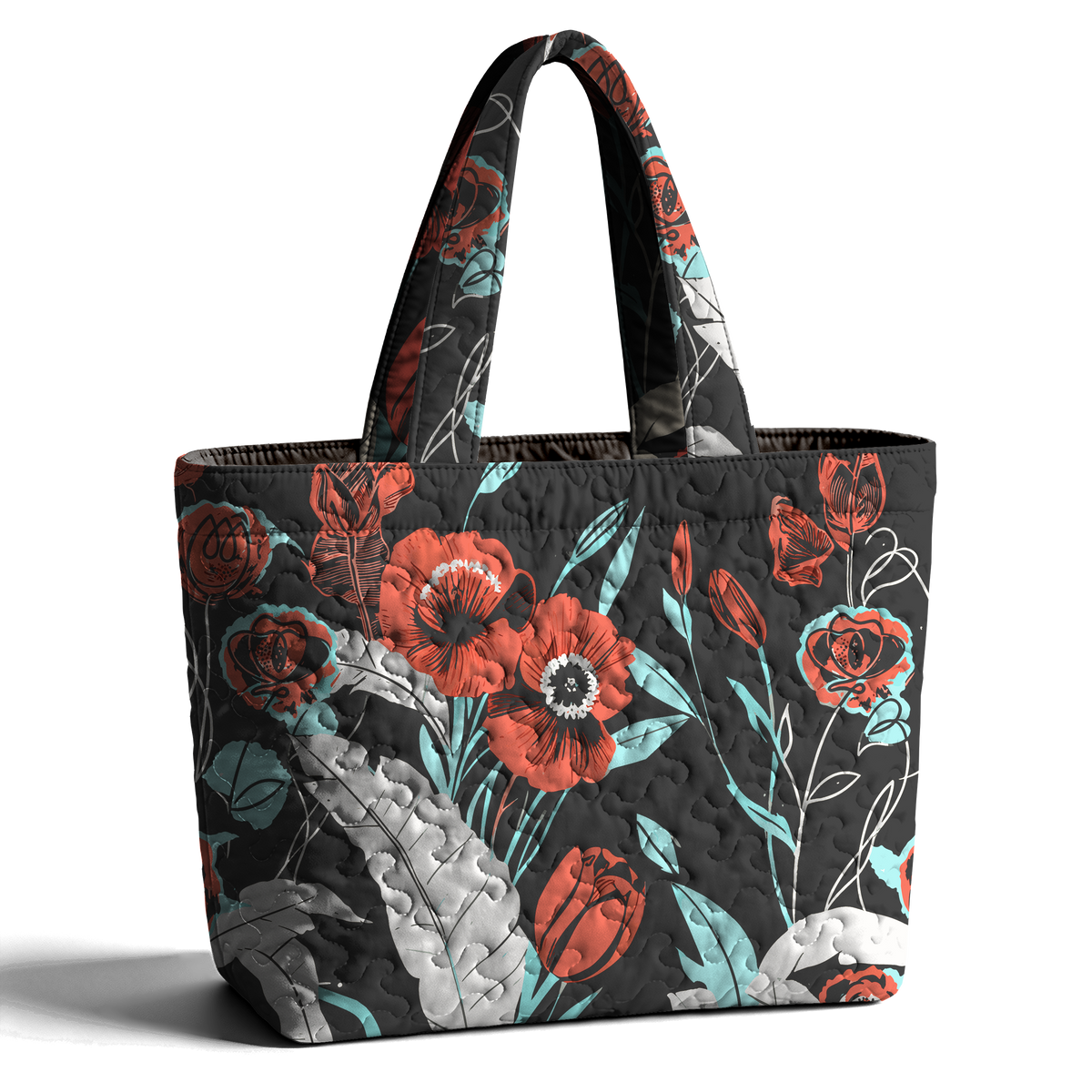 Night Poppies  LumLock™ Lightweight Quilted Tote Bag