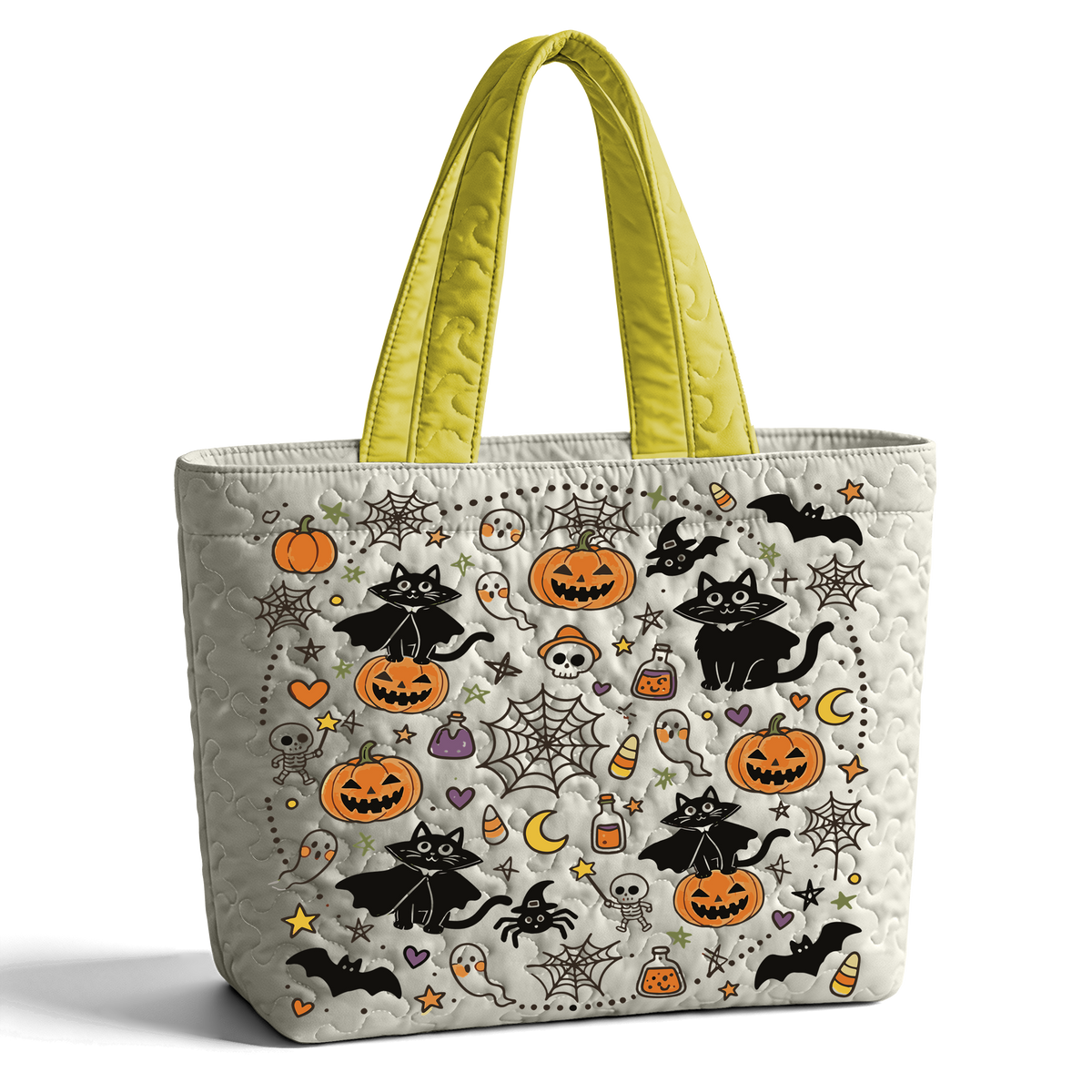 Halloween Magic Kitten  LumLock™ Lightweight Quilted Tote Bag