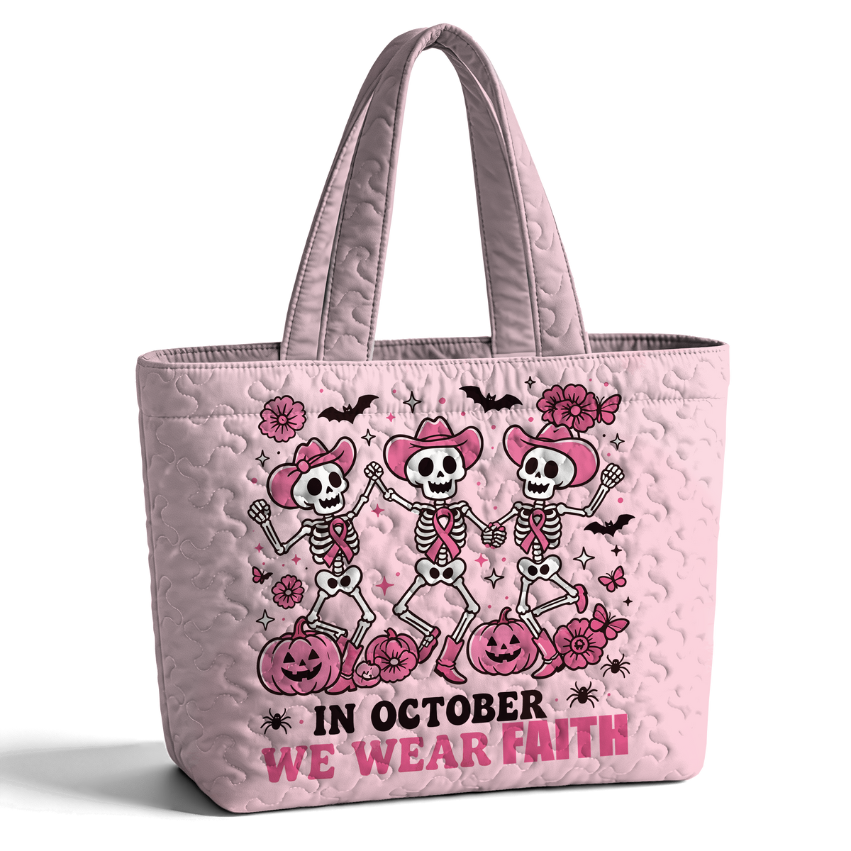 In October We Wear Faith LumLock™ Lightweight Quilted Tote Bag