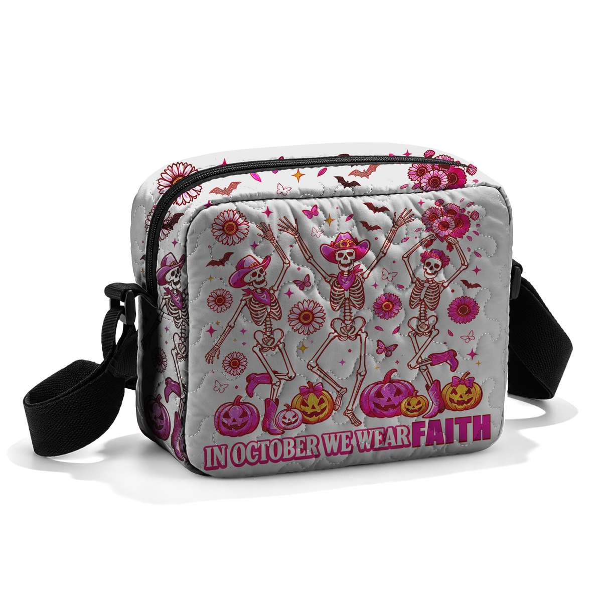 In October We Wear Faith LumLock™ Lightweight Quilted Shoulder Bag Crossbody