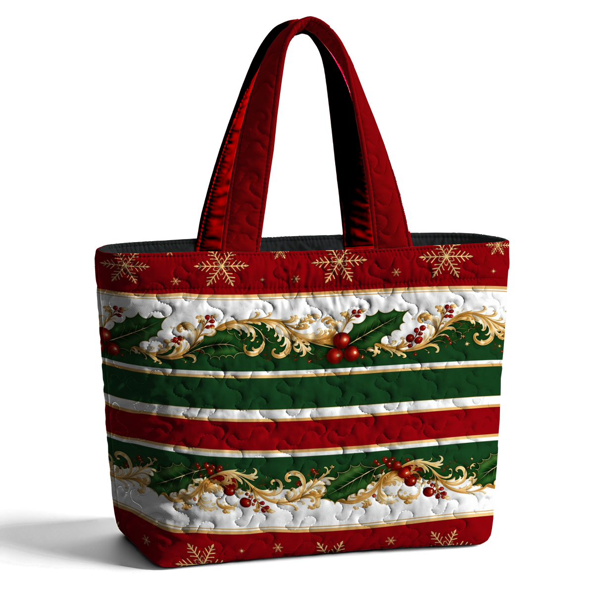 Christmas Snowflakes LumLock™ Lightweight Quilted Tote Bag