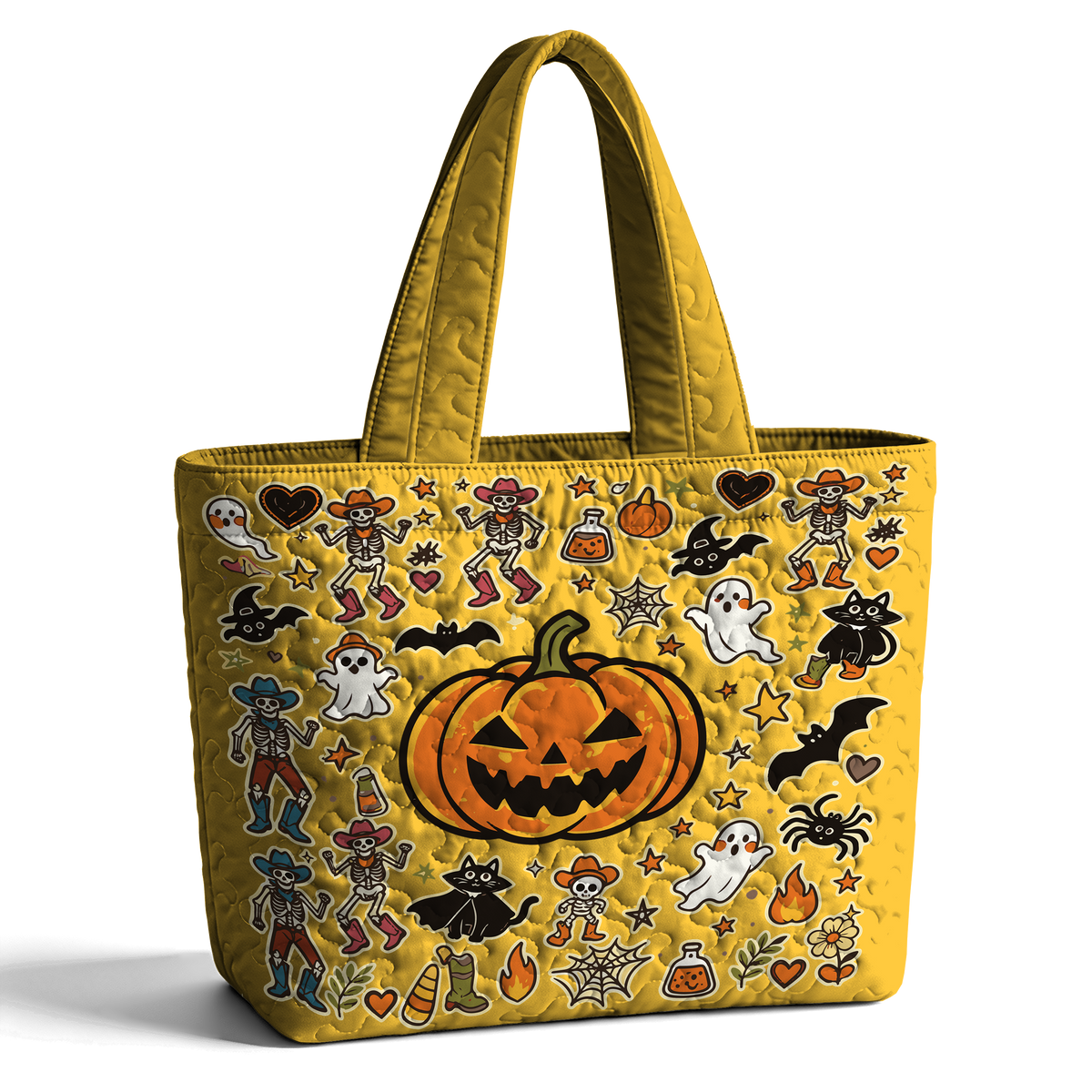 Halloween Evil Pumpkin LumLock™ Lightweight Quilted Tote Bag