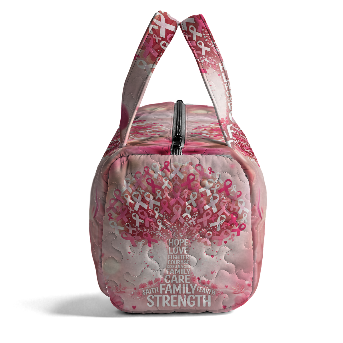 Hope Love Fighter Family Care LumLock™ Lightweight Quilted Duffle Bag with Zipper