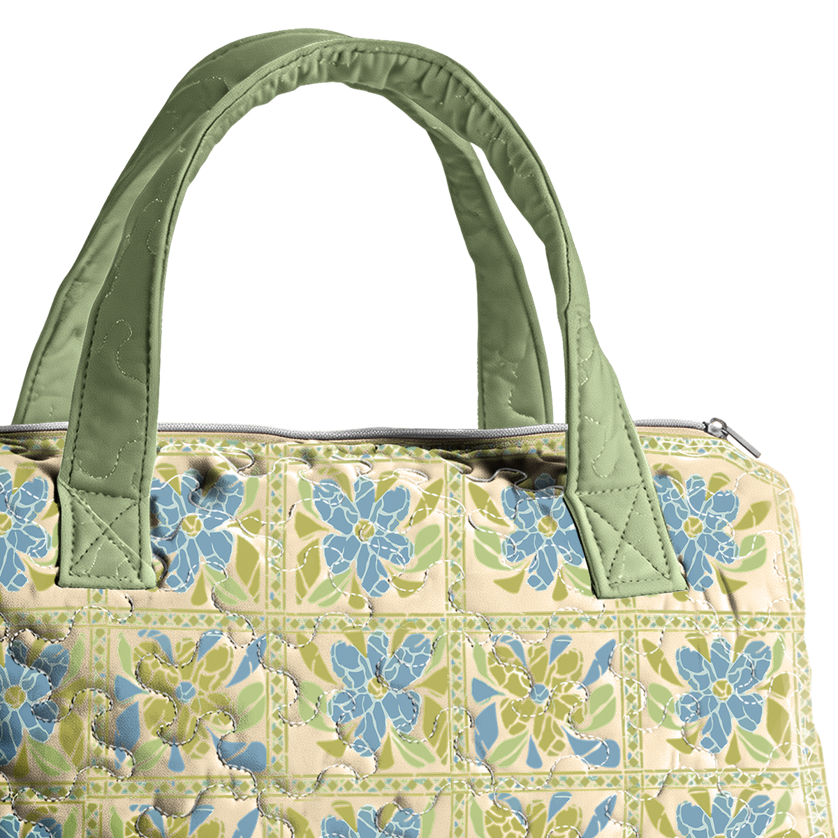 Artistic tiles LumLock™ Lightweight Quilted Duffle Bag with Zipper