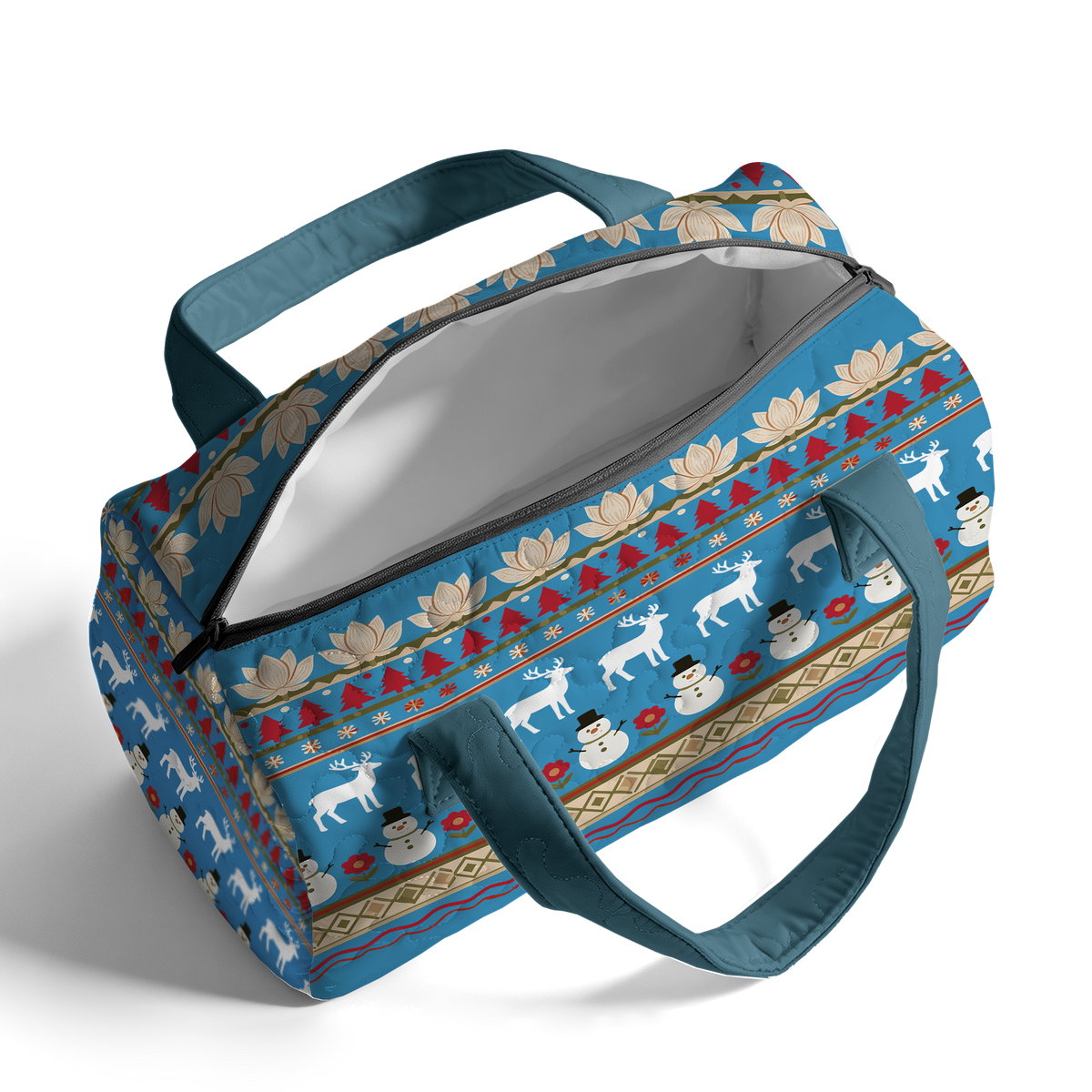 Christmas Snowman LumLock™ Lightweight Quilted Duffle Bag with Zipper