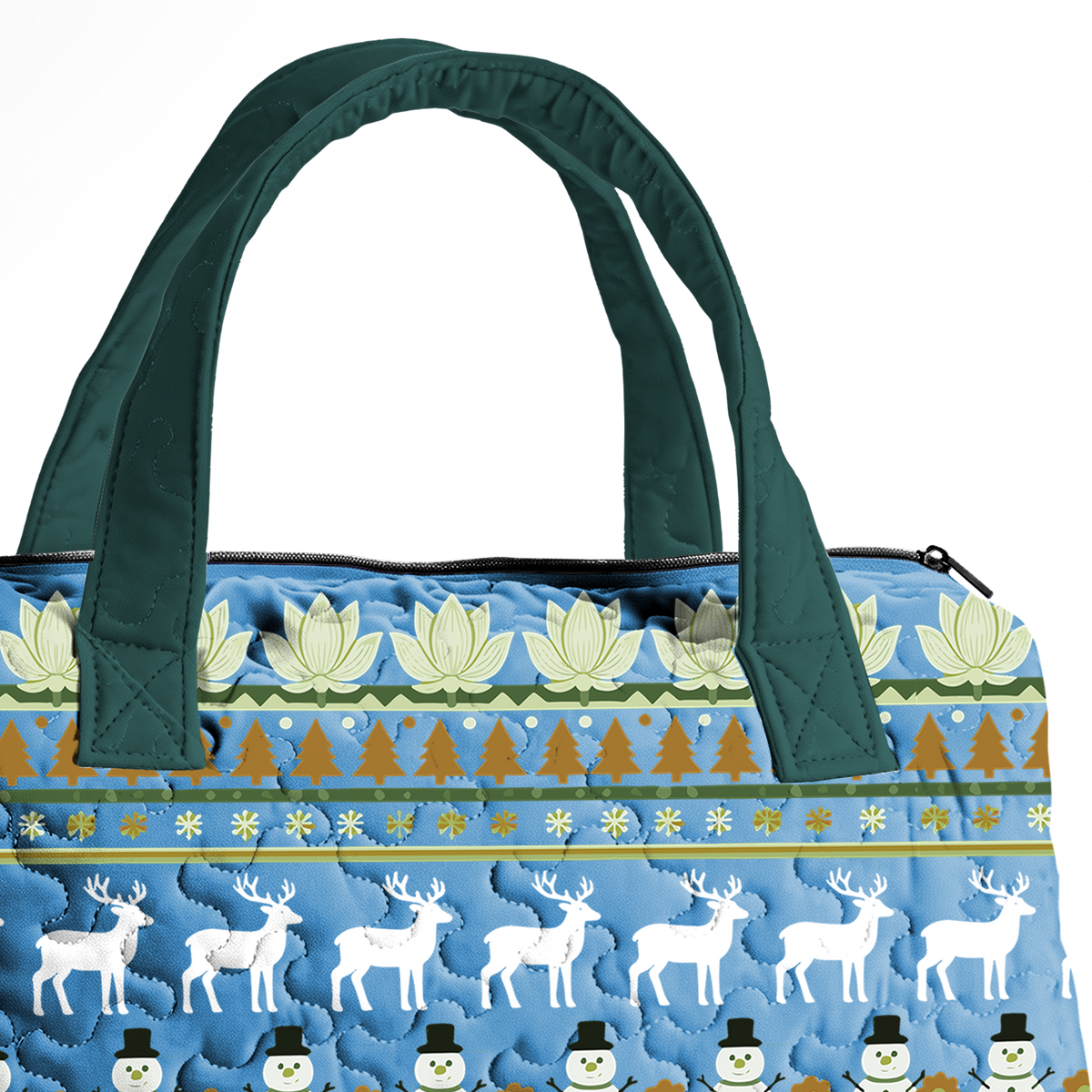Christmas Snowman LumLock™ Lightweight Quilted Duffle Bag with Zipper