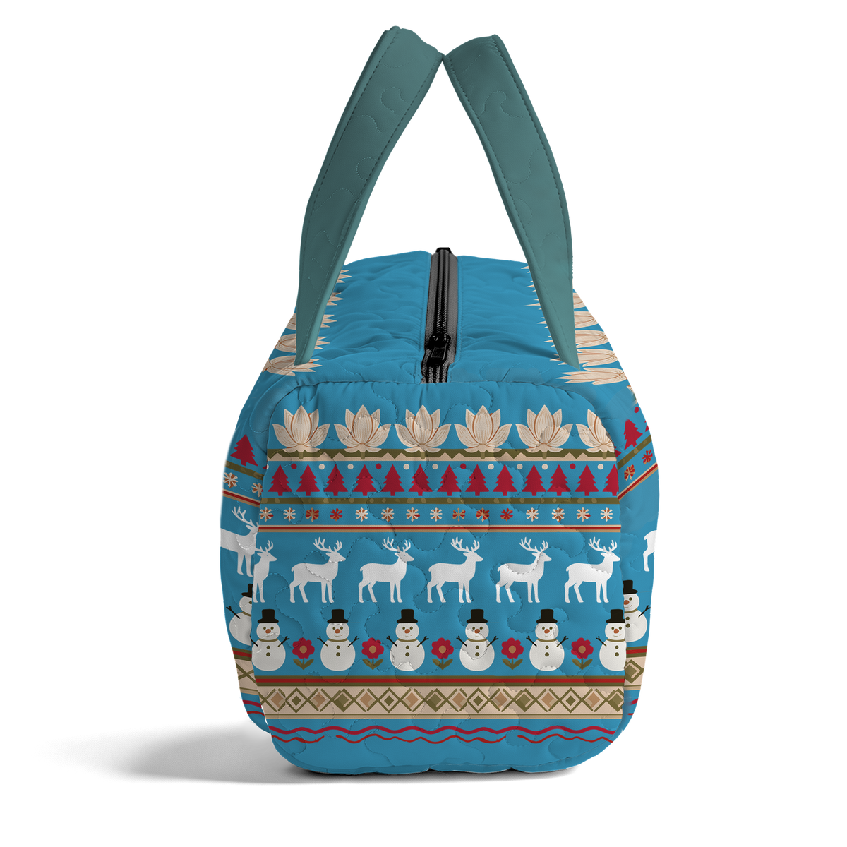 Christmas Snowman LumLock™ Lightweight Quilted Duffle Bag with Zipper