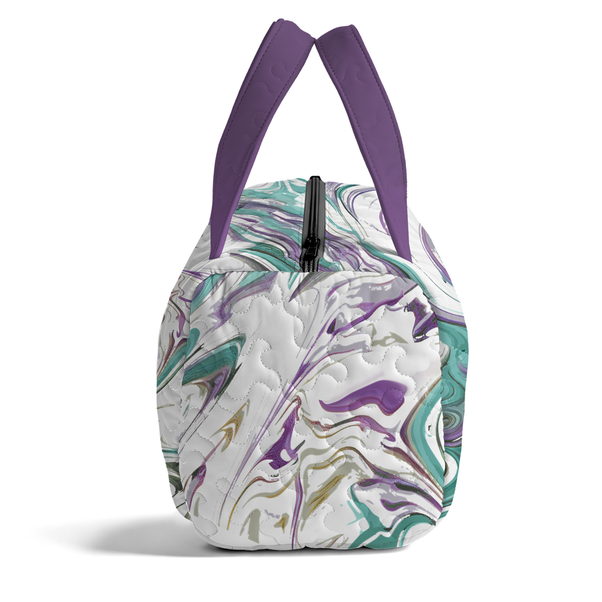 Paint Swirl Swallow LumLock™ Lightweight Quilted Duffle Bag with Zipper